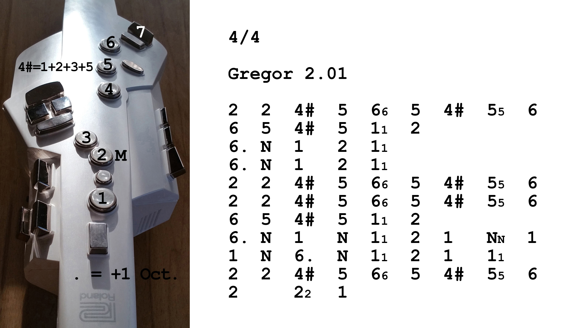 Aerophone spielen lernen nach Zahlen: Gregor 2.01