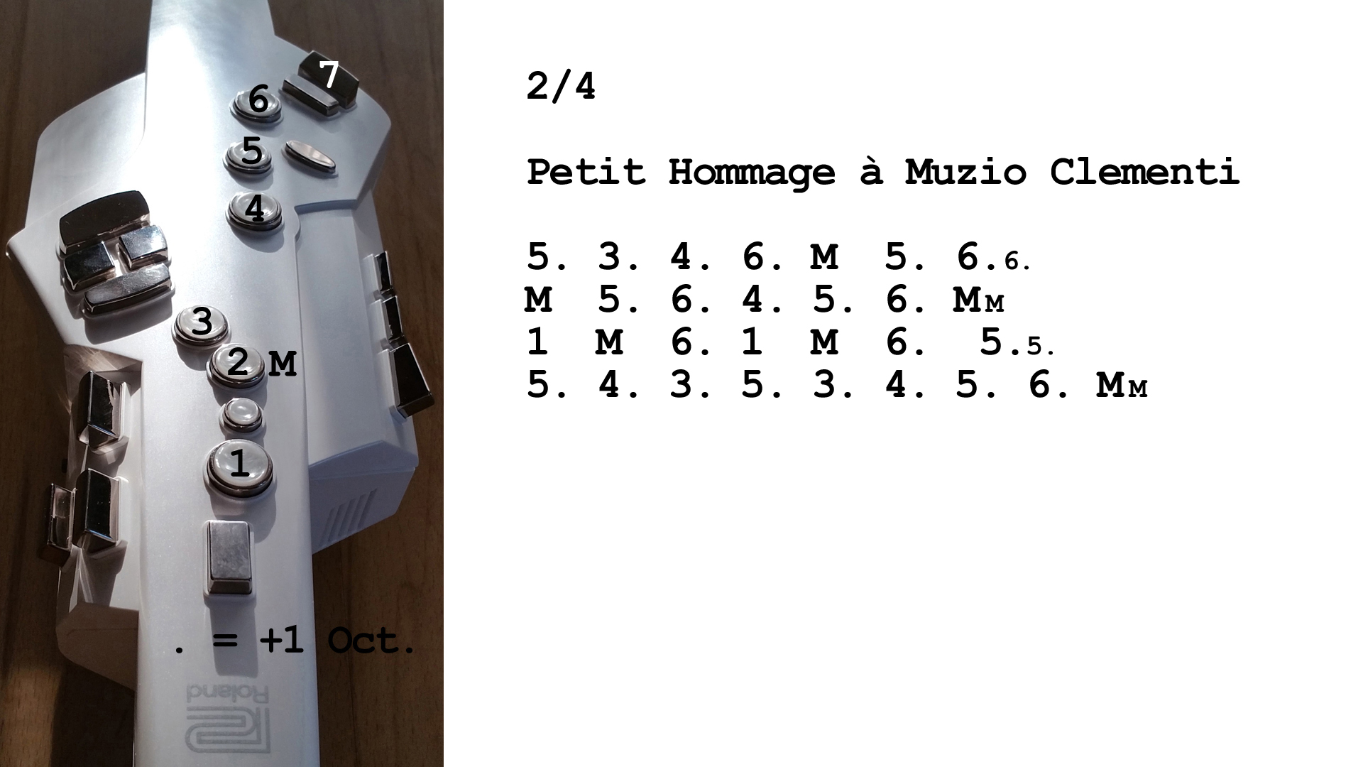 Aerophone spielen lernen nach Zahlen: Petit Hommage à Muzio Clementi
