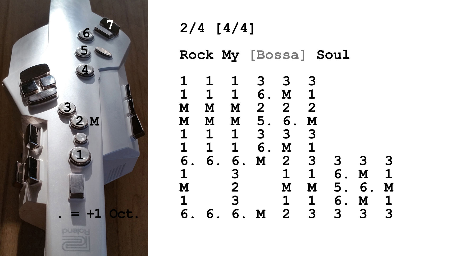 Aerophone spielen lernen nach Zahlen: Rock My [Bossa] Soul
