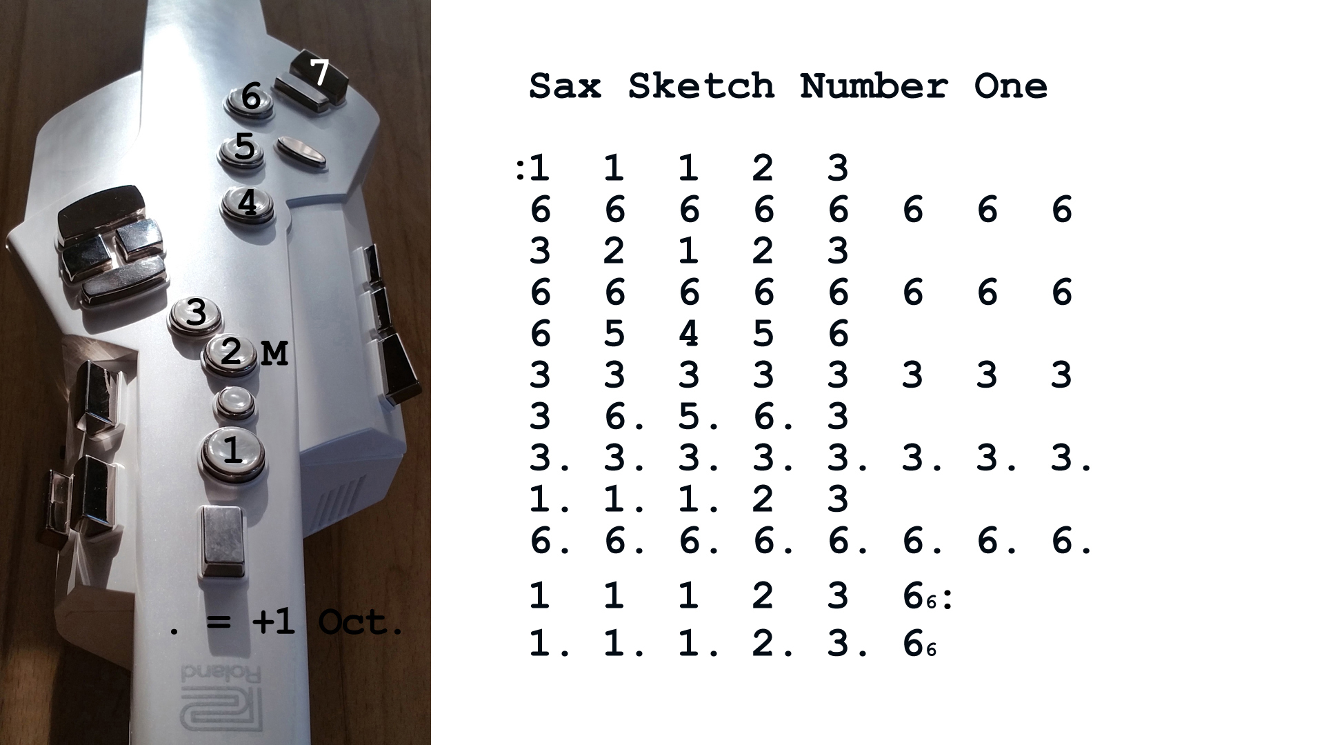 Aerophone spielen lernen nach Zahlen: Sax Sketch Number One