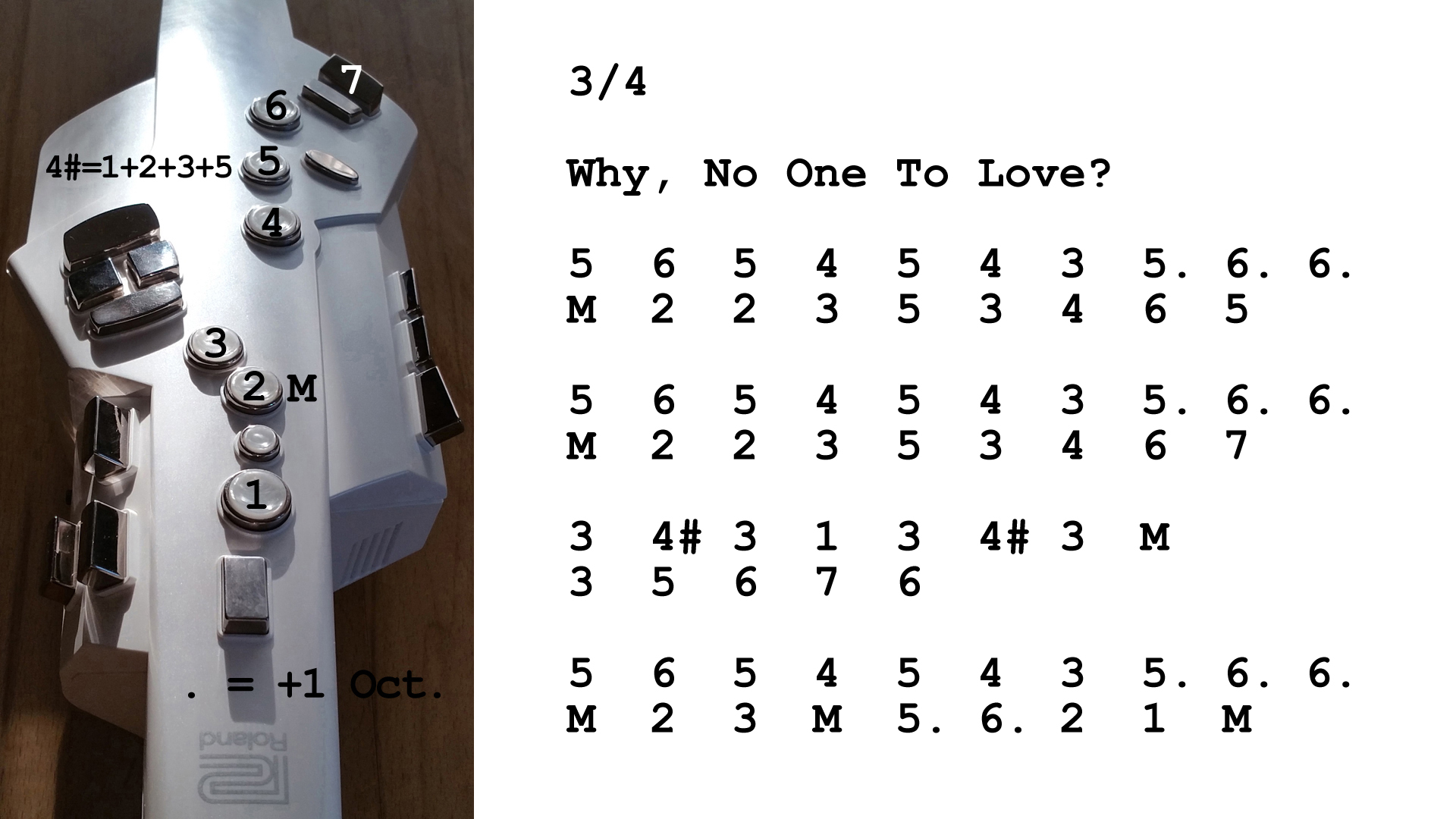 Aerophone spielen lernen nach Zahlen: Why, No One To Love?
